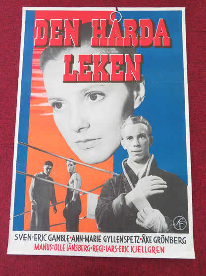 DEN HARDA LEKEN SWEDISH POSTER ROLLED GAMBLE ANN - MARIE GYLLENSPETZ 1956 Movie posters