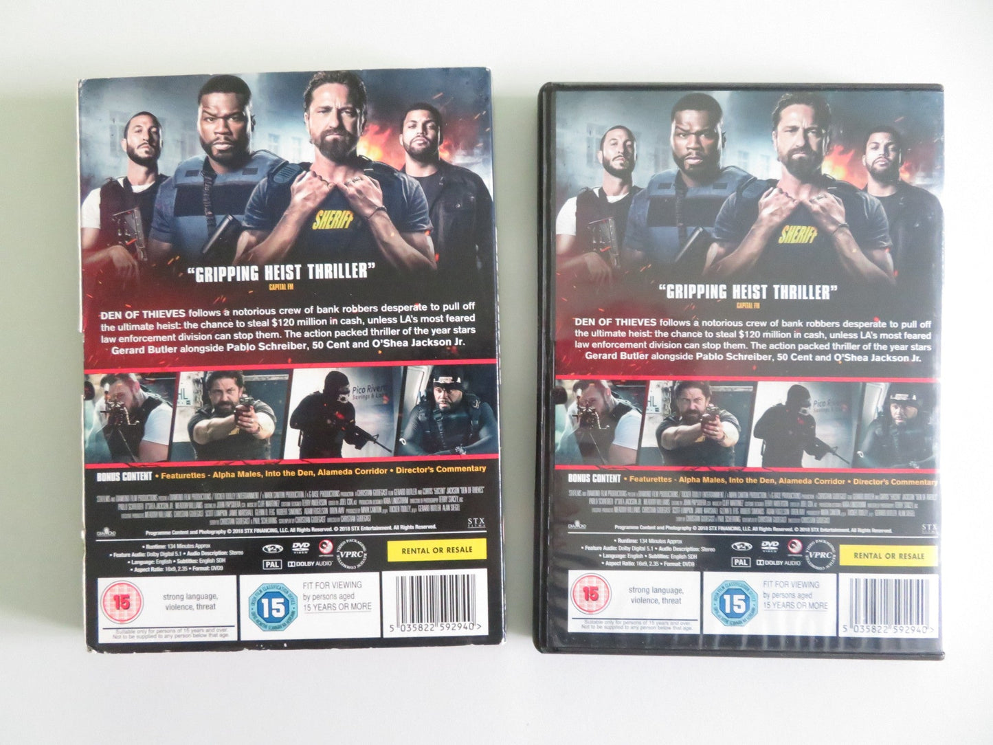 DEN OF THIEVES (DVD) GERARD BUTLER 50 CENT 2018 REGION 2 Movie posters