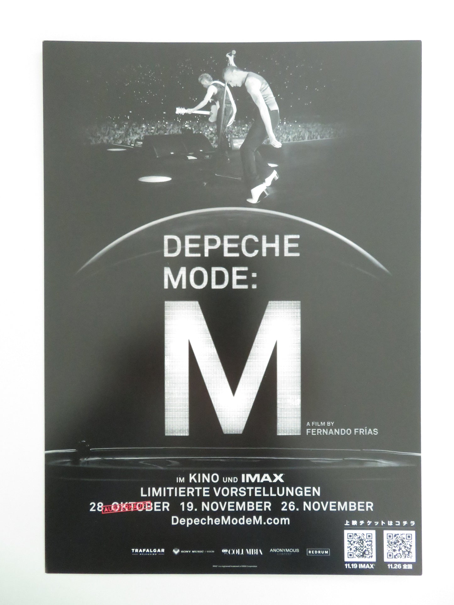 Depeche Mode: M Japanese Chirashi (B5) Poster Dave Gahan Martin Gore 2025 Movie posters