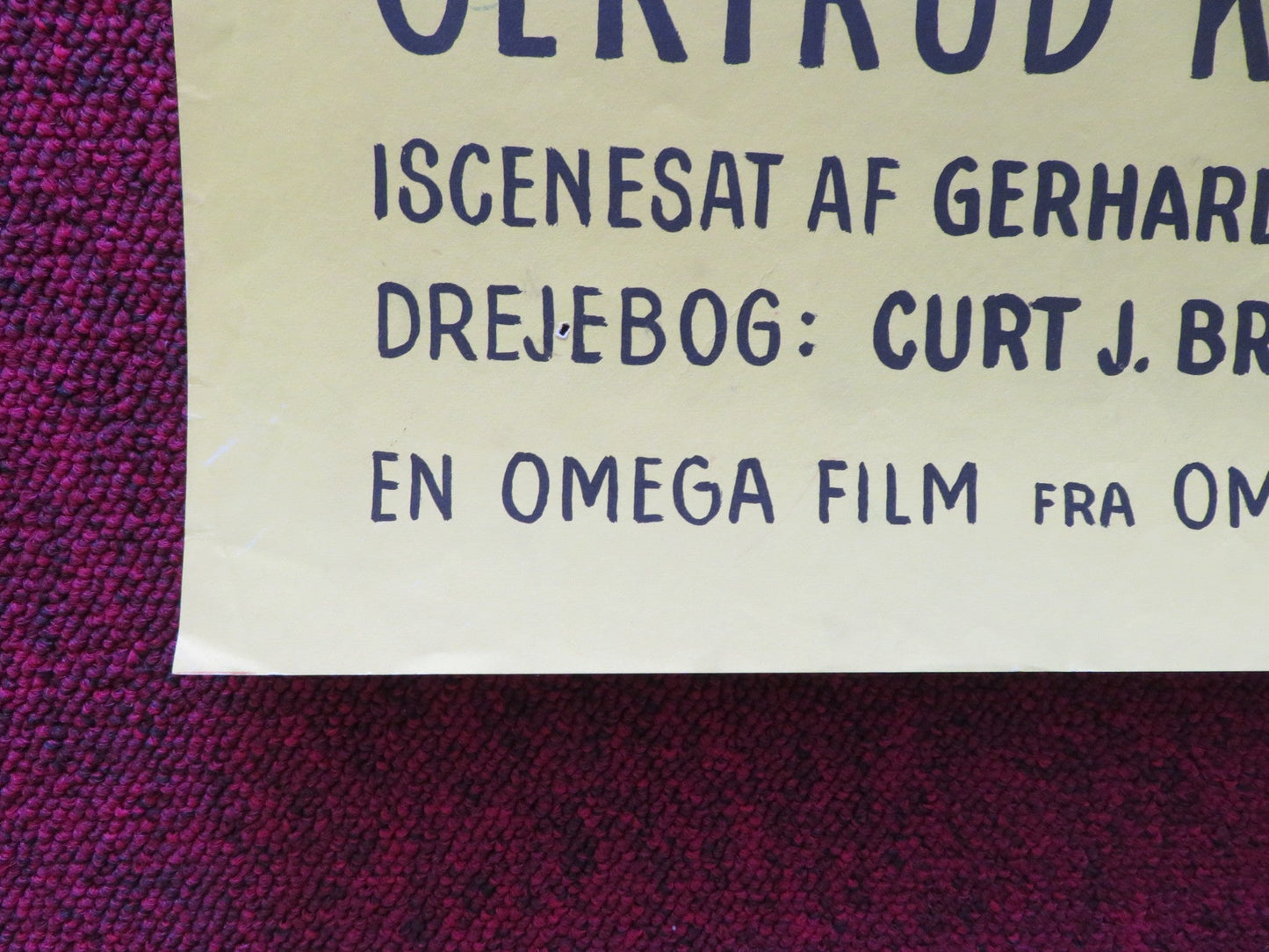 DER ENGEL MIT DEM FLAMMENSCHWERT DANISH POSTER ROLLED GERTRUD KUCKELMANN 1955 Rendezvous Cinema Movie posters