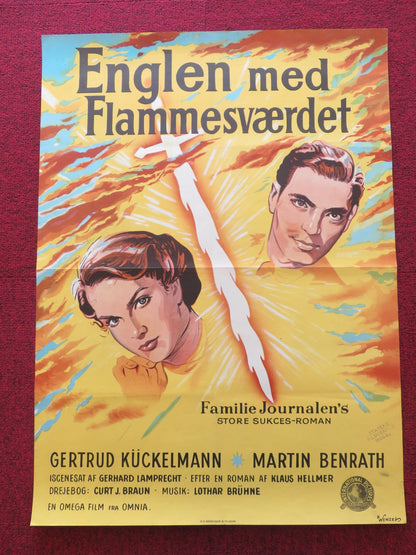 DER ENGEL MIT DEM FLAMMENSCHWERT DANISH POSTER ROLLED GERTRUD KUCKELMANN 1955 Rendezvous Cinema Movie posters