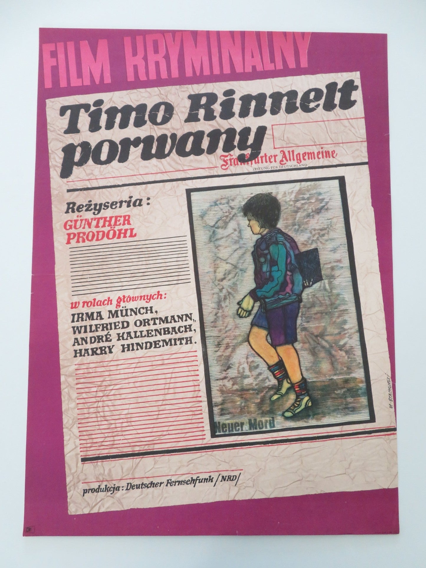DER FALL TIMO RINNELT POLISH POSTER ROLLED IRMA MUNCH WILFRIED ORTMANN 1971 Movie posters