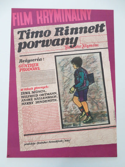 DER FALL TIMO RINNELT POLISH POSTER ROLLED IRMA MUNCH WILFRIED ORTMANN 1971 Movie posters