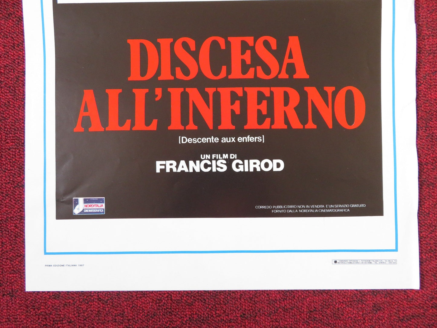 DESCENT INTO HELL ITALIAN LOCANDINA POSTER SOPHIE MARCEAU CLAUDE BRASSEUR 1987 Rendezvous Cinema Movie posters