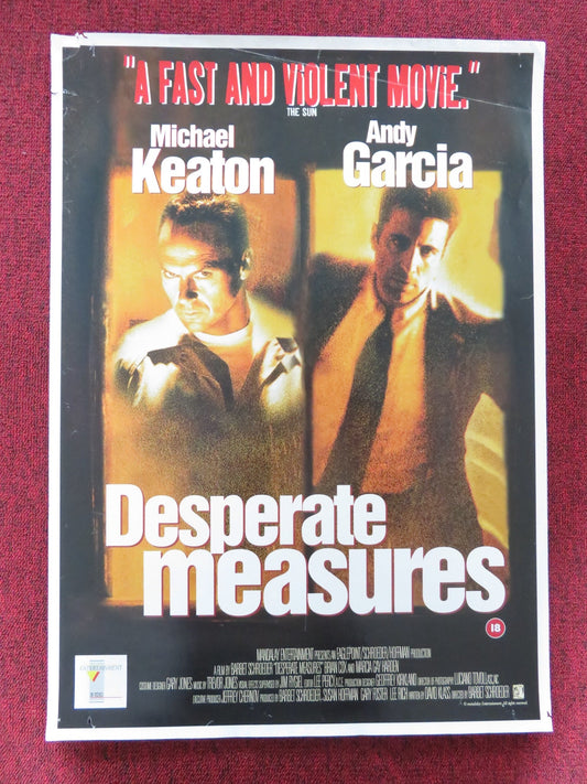 DESPERATE MEASURES VHS POSTER ROLLED MICHAEL KEATON ANDY GARCIA 1998 Rendezvous Cinema Movie posters