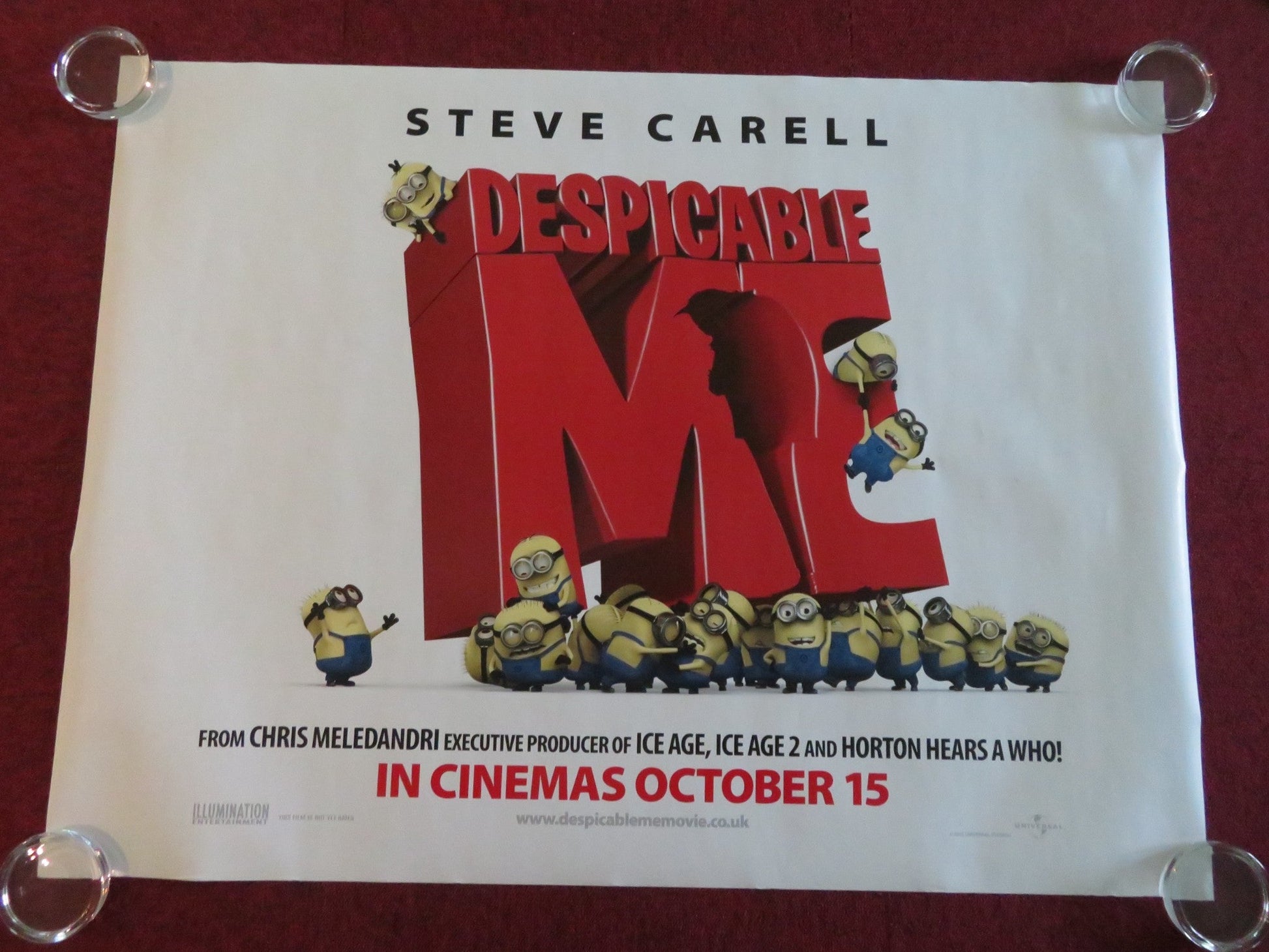 DESPICABLE ME - B UK QUAD ROLLED POSTER STEVE CARELL JASON SEGAL 2010 Movie posters