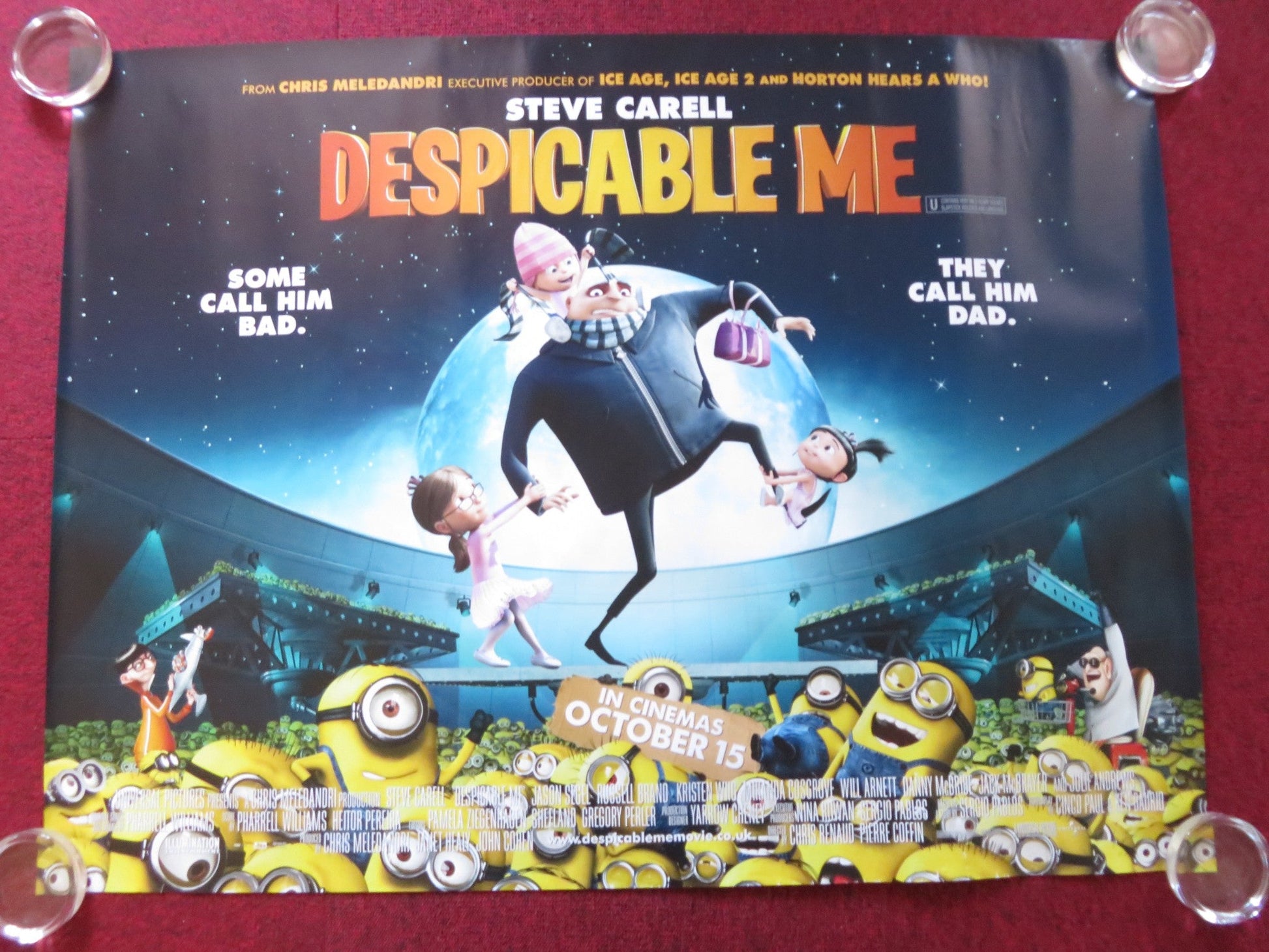 DESPICABLE ME UK QUAD ROLLED POSTER STEVE CARELL JASON SEGEL 2010 Rendezvous Cinema Movie posters