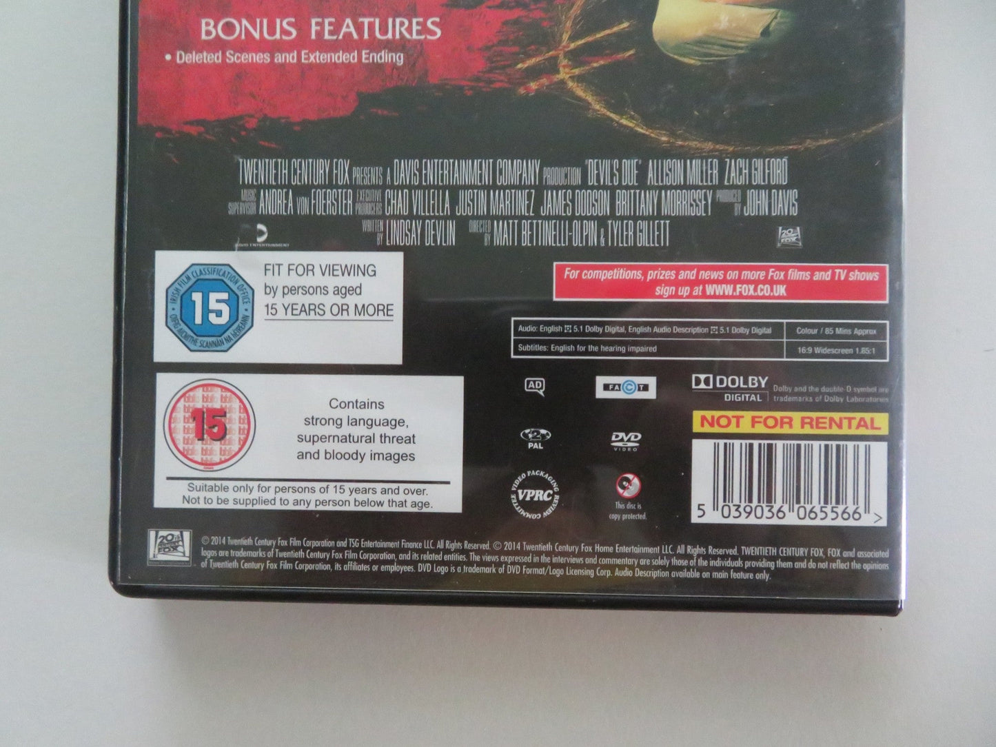 DEVIL'S DUE (DVD) ZACH GILFORD ALLISON MILLER 2014 REGION 2 Movie posters