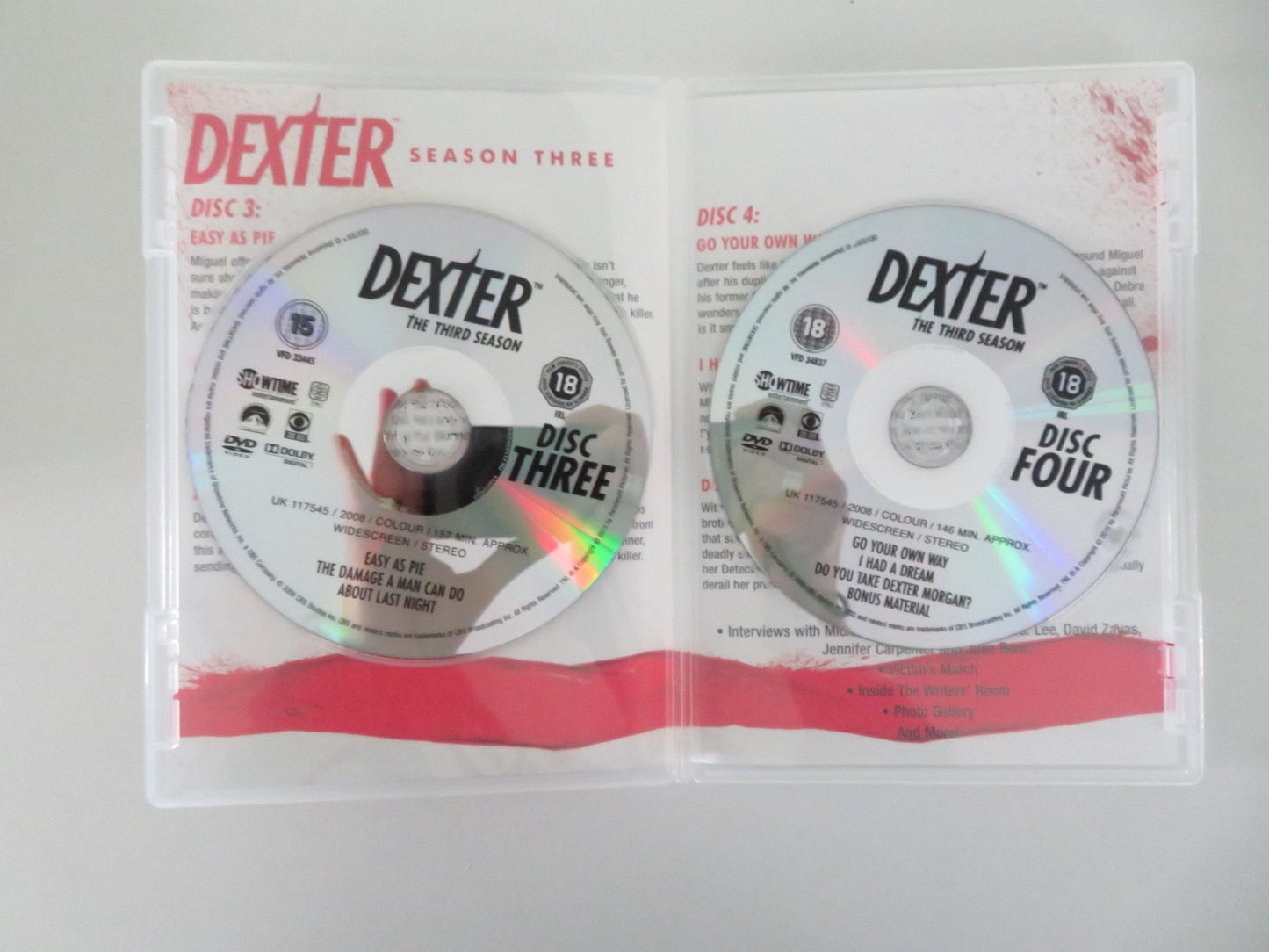 Dexter - Season Three (DVD BoxSet) Michael C. Hall Julie Benz 2008 Region 2 Movie posters