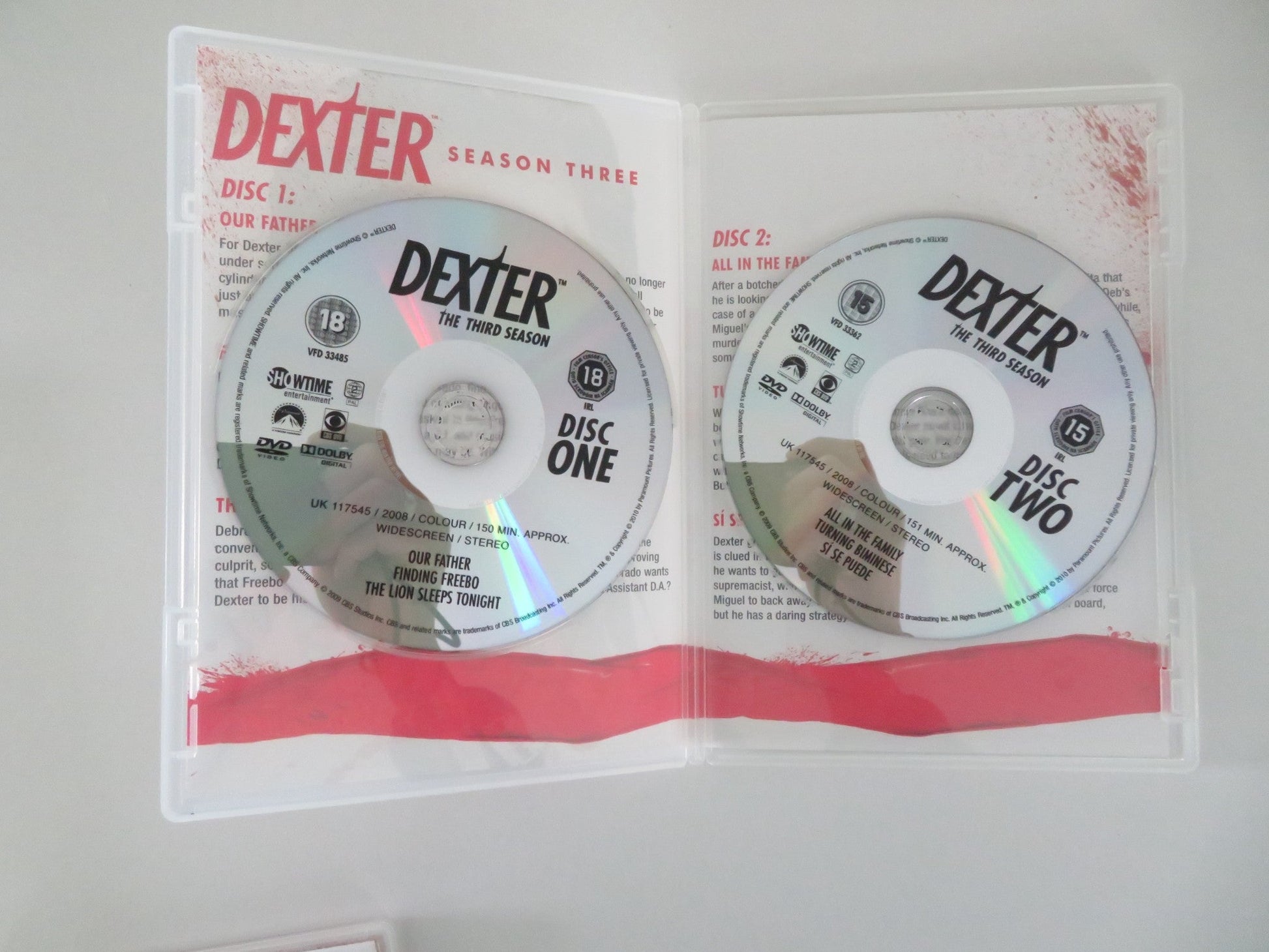 Dexter - Season Three (DVD BoxSet) Michael C. Hall Julie Benz 2008 Region 2 Movie posters