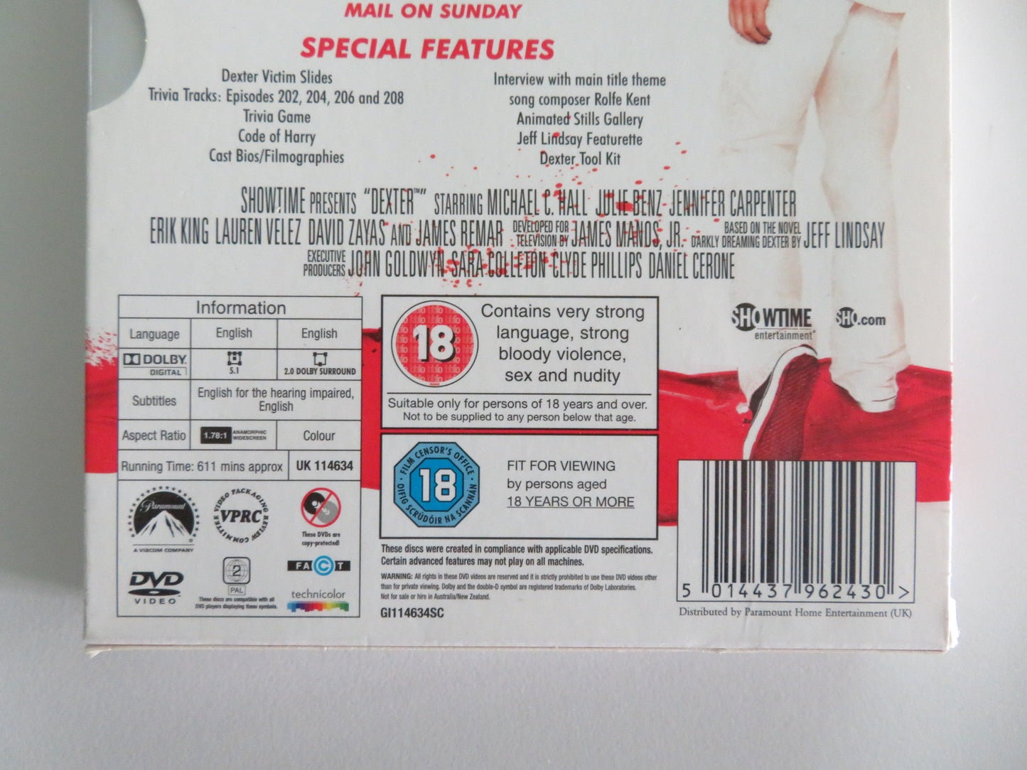 Dexter Season Two (DVD BoxSet) Michael C. Hall Jennifer Carpenter 2007 Region 2 Movie posters