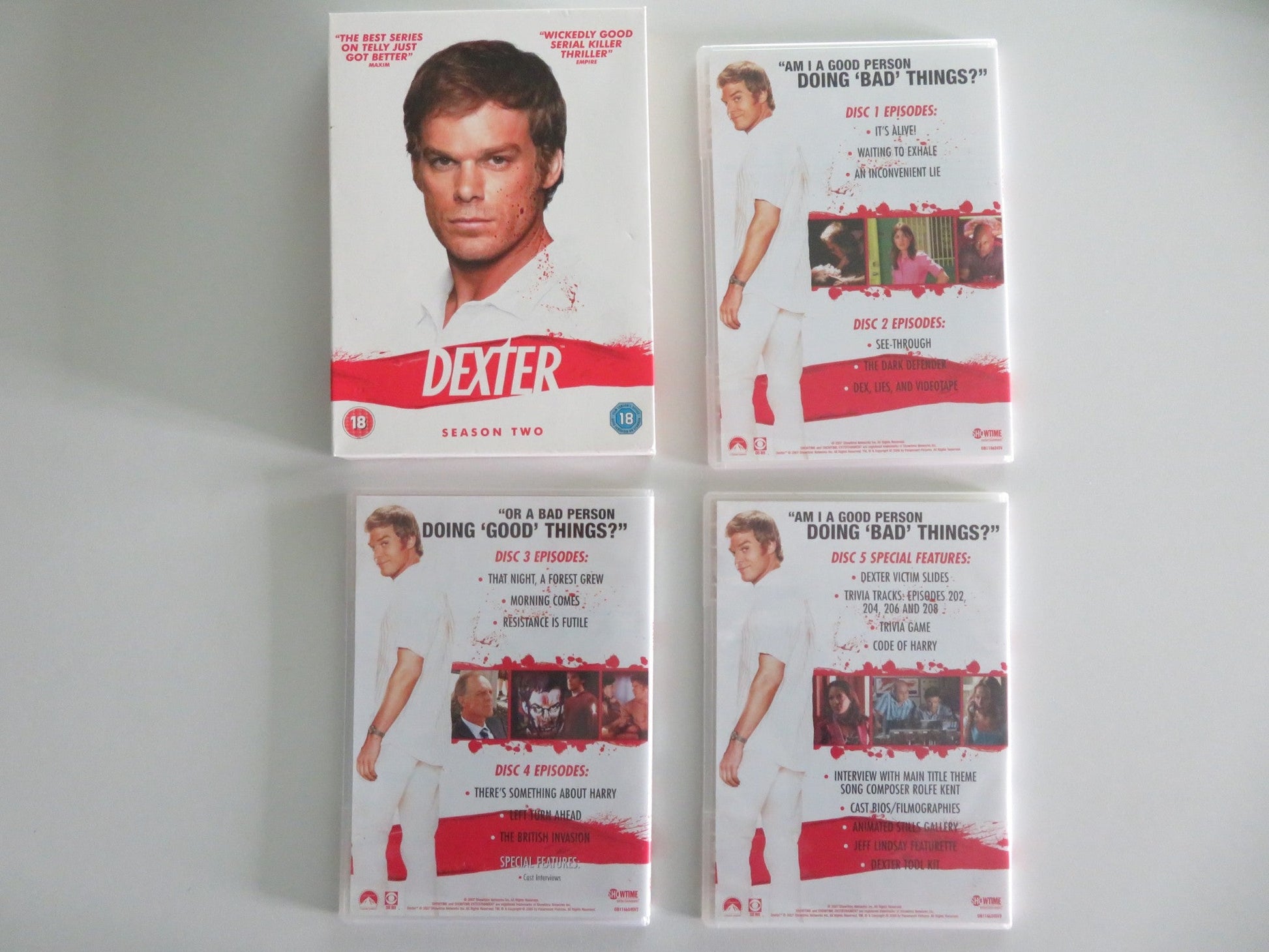 Dexter Season Two (DVD BoxSet) Michael C. Hall Jennifer Carpenter 2007 Region 2 Movie posters