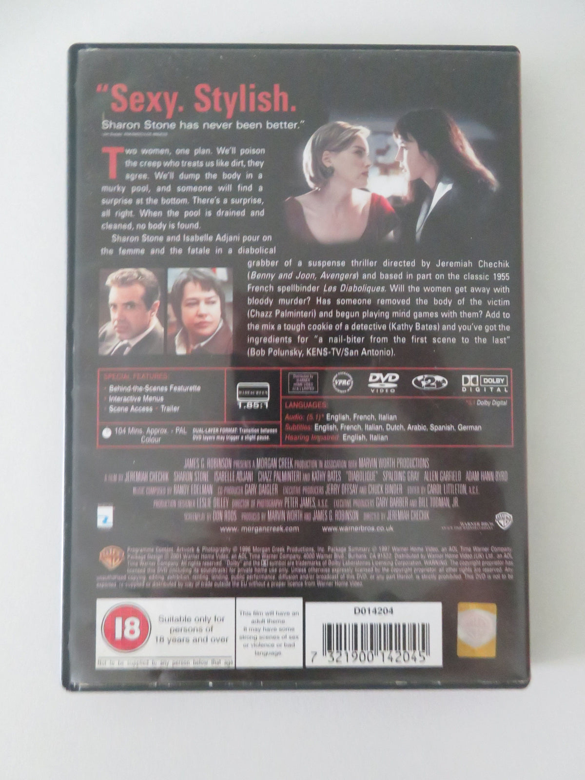 Diabolique (DVD) Sharon Stone Isabelle Adjani Chazz Palminteri 1996 Region 2 Movie posters