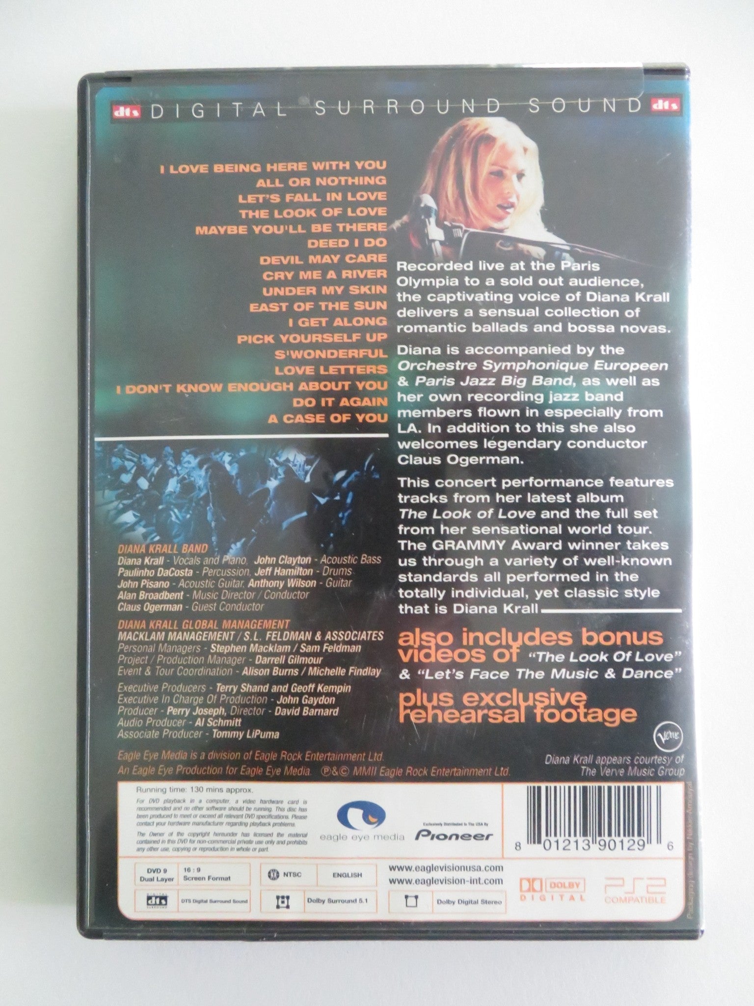 Diana Krall: Live in Paris (DVD) Diana Krall John Clayton 2001 Region 1 Movie posters