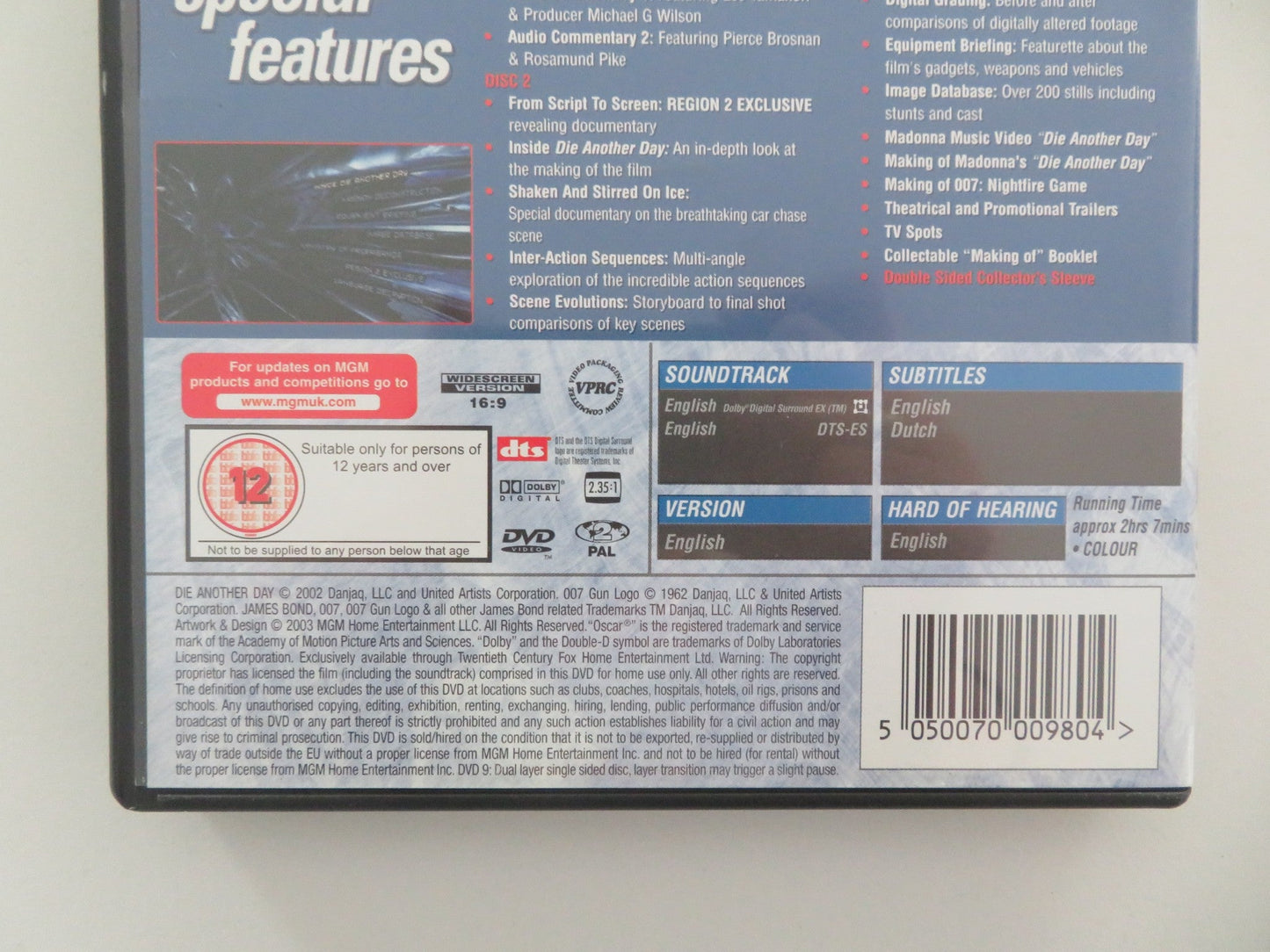 DIE ANOTHER DAY - SPECIAL EDITION (DVD) PIERCE BROSNAN HALLE BERRY 2002 REGION 2 Movie posters