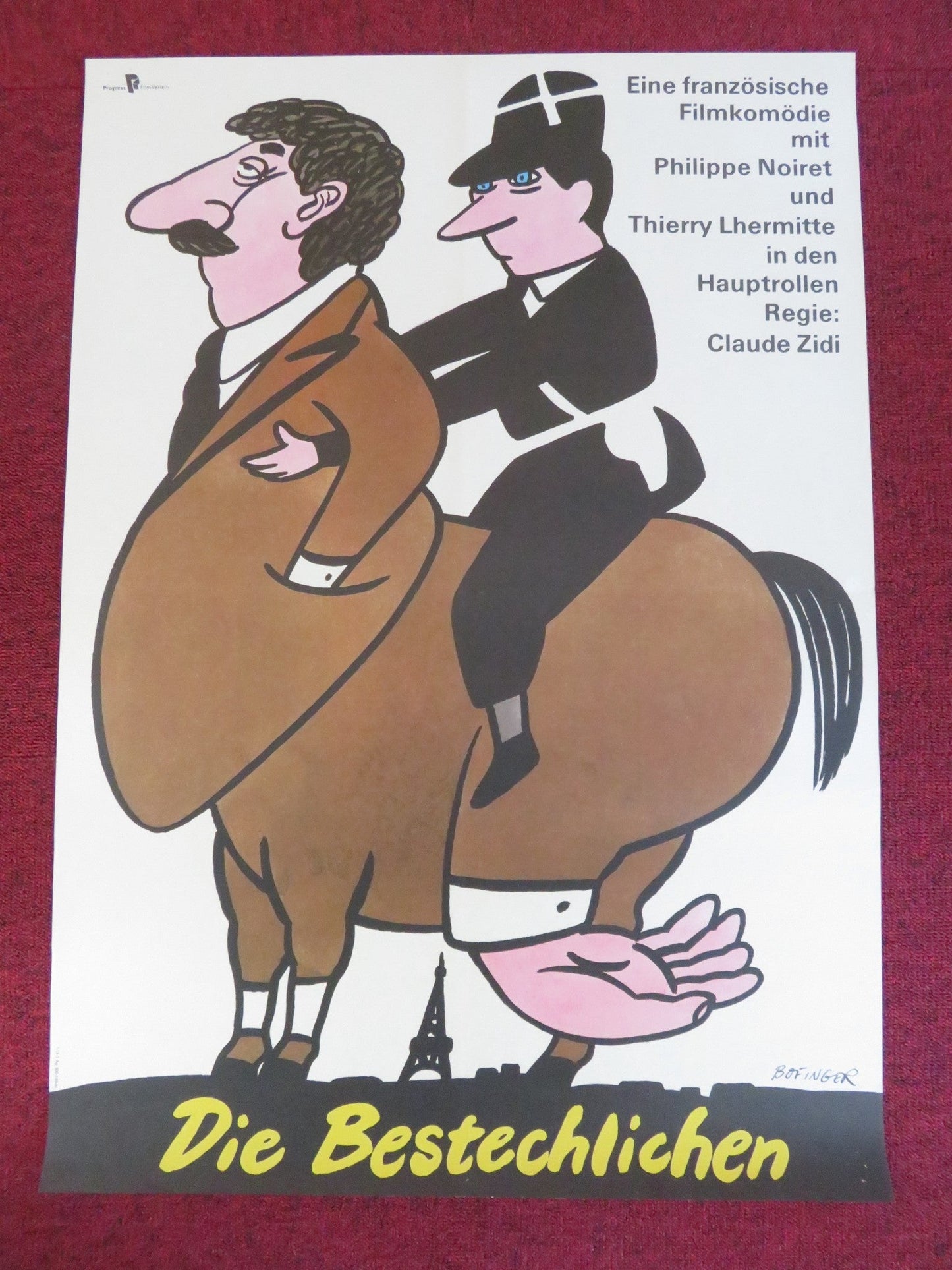 DIE BESTECHLICHEN / MY NEW PARTNER GERMAN POSTER ROLLED PHILIPPE NOIRET 1986 Rendezvous Cinema Movie posters