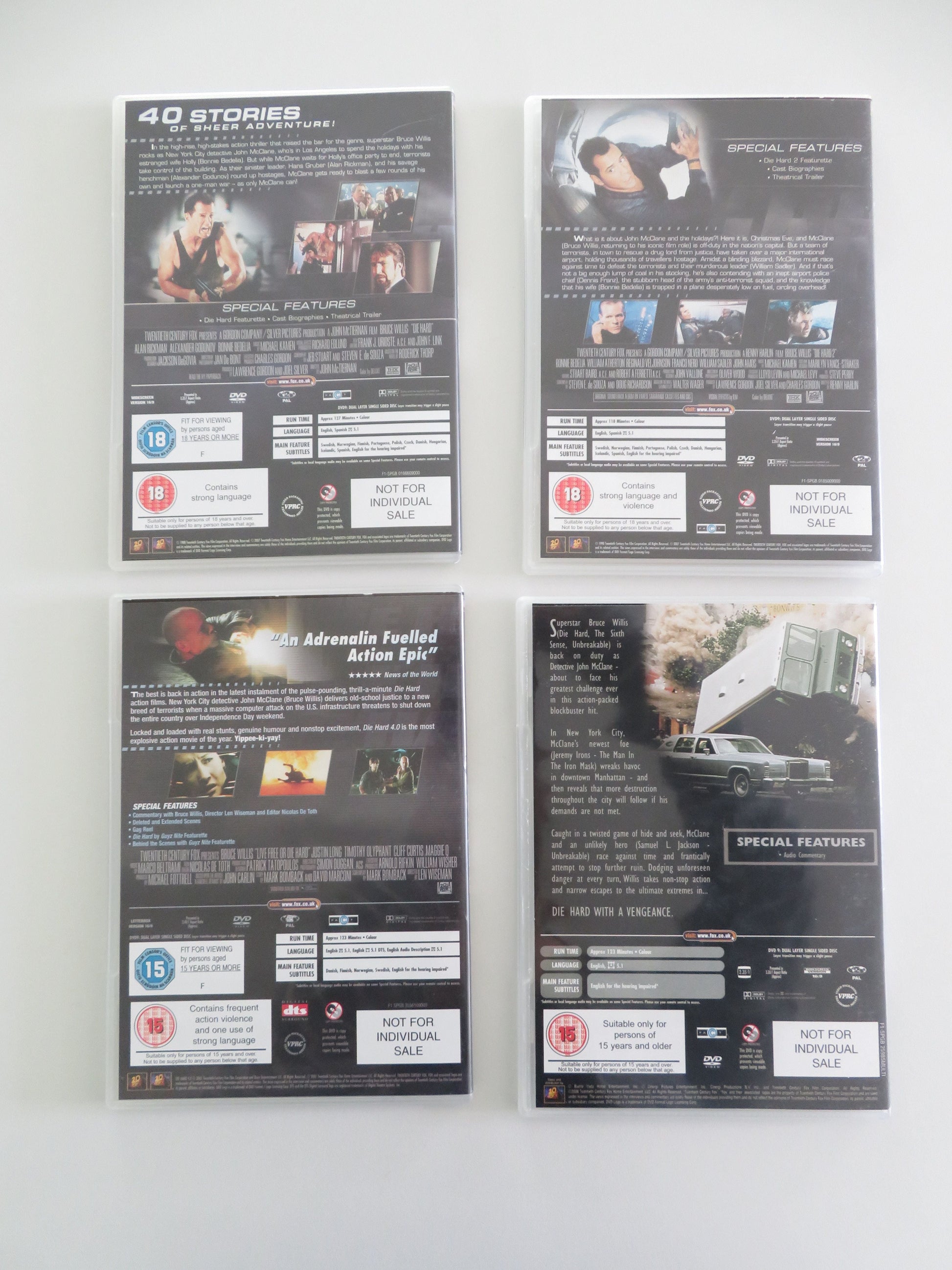 Die Hard Quadrilogy (DVD BoxSet) Bruce Willis Alan Rickman 1988 Region 2 Movie posters