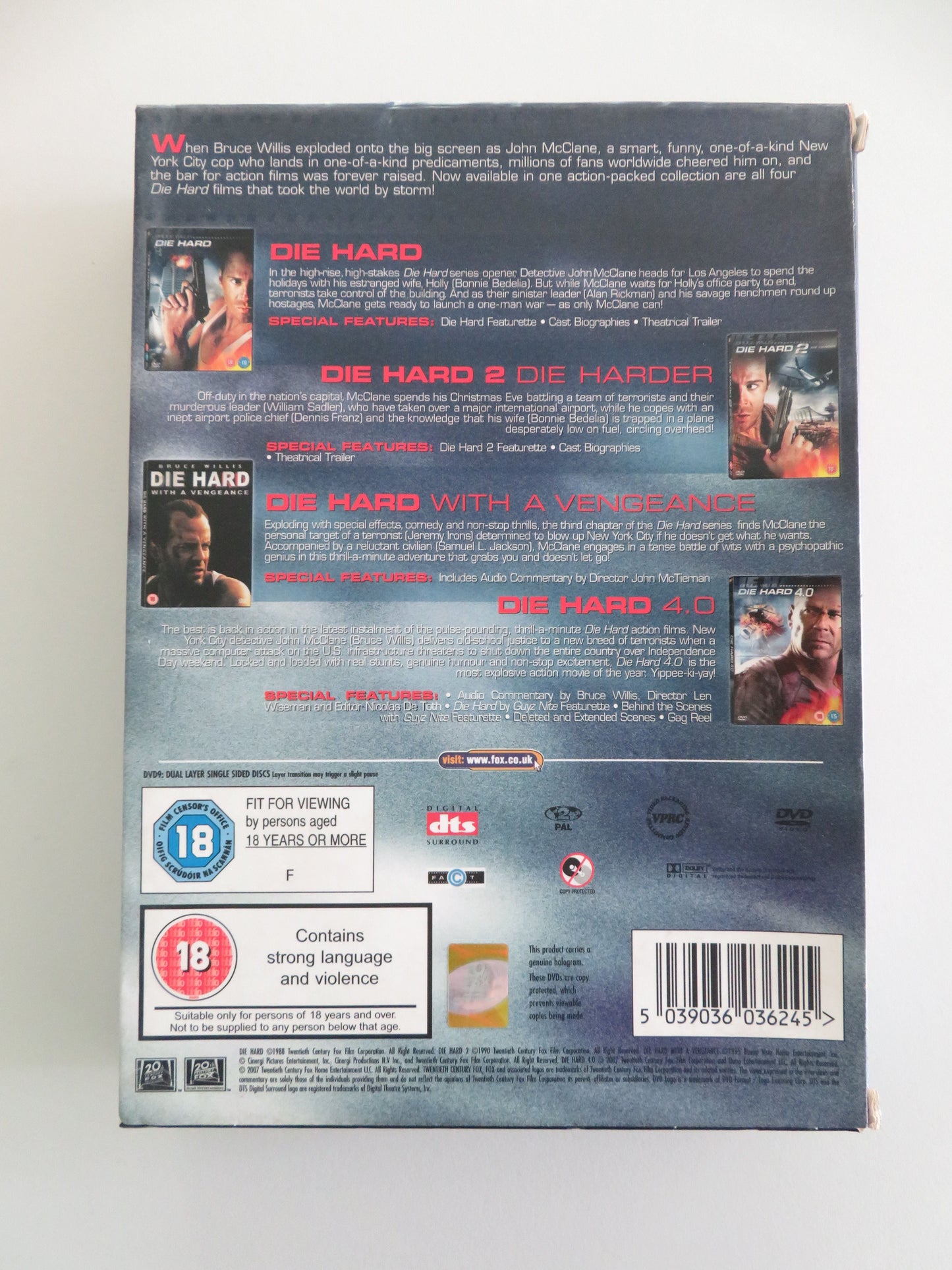 Die Hard Quadrilogy (DVD BoxSet) Bruce Willis Alan Rickman 1988 Region 2 Movie posters
