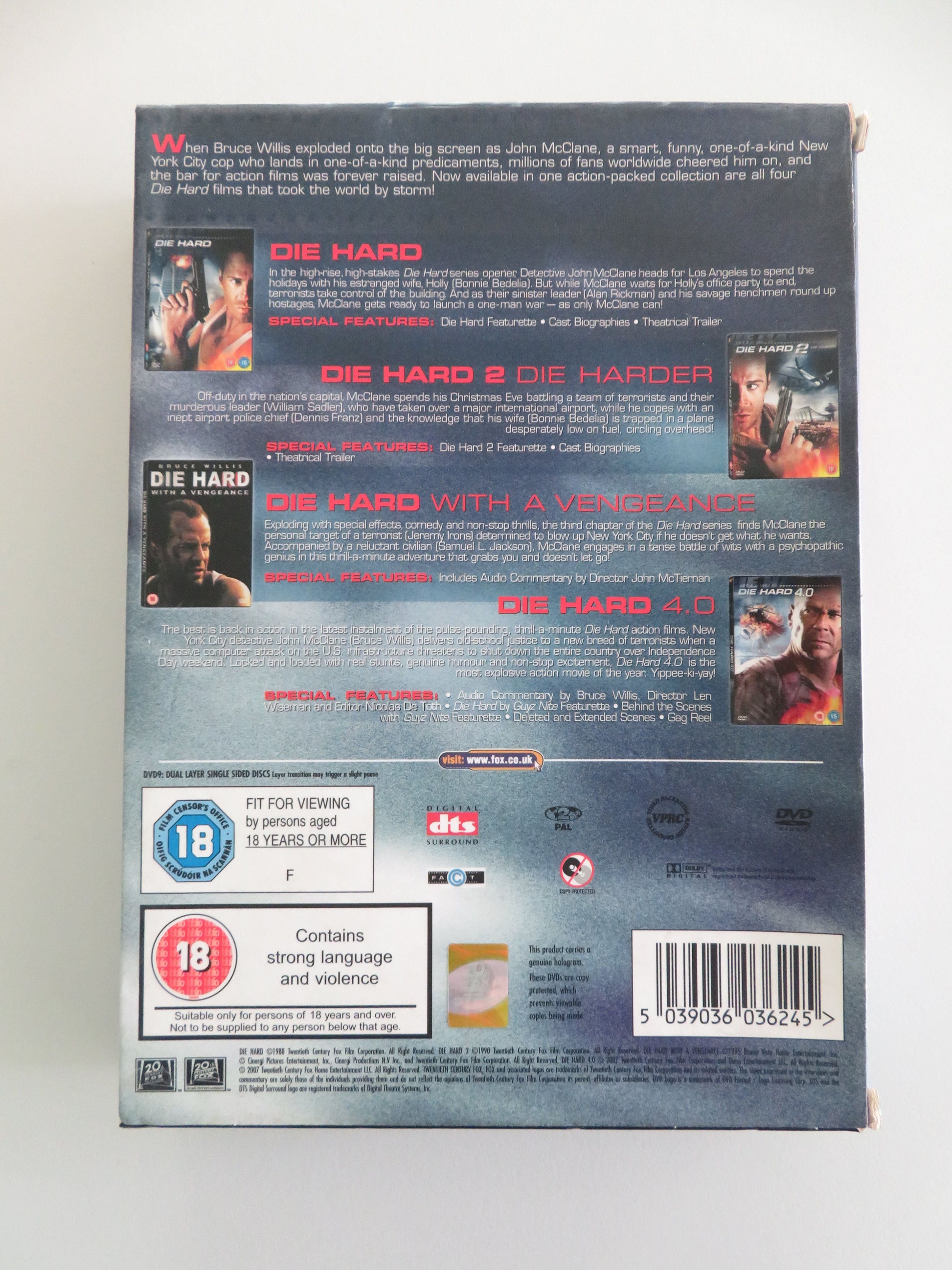 Die Hard Quadrilogy (DVD BoxSet) Bruce Willis Alan Rickman 1988 Region 2 Movie posters