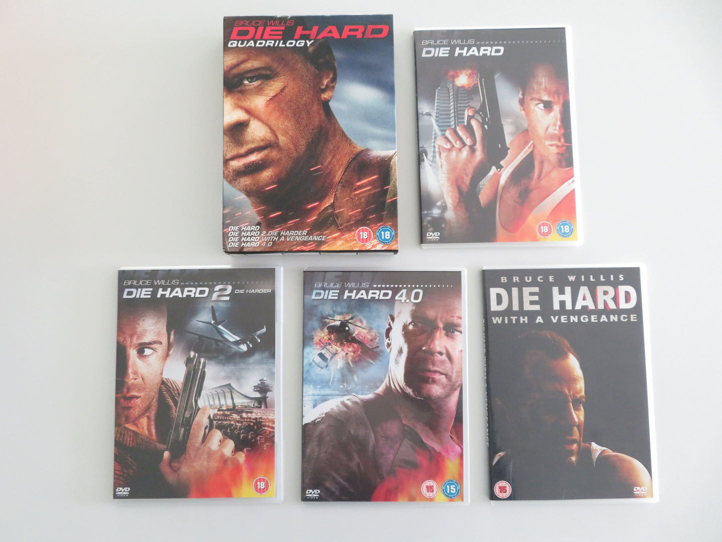 Die Hard Quadrilogy (DVD BoxSet) Bruce Willis Alan Rickman 1988 Region 2 Movie posters