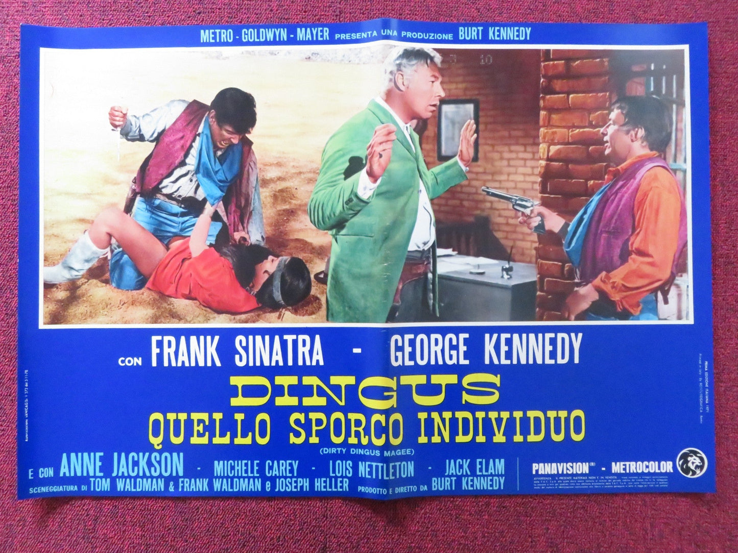 DIRTY DINGUS MAGEE - A ITALIAN FOTOBUSTA POSTER FRANK SINATRA G. KENNEDY 1970 Rendezvous Cinema Movie posters