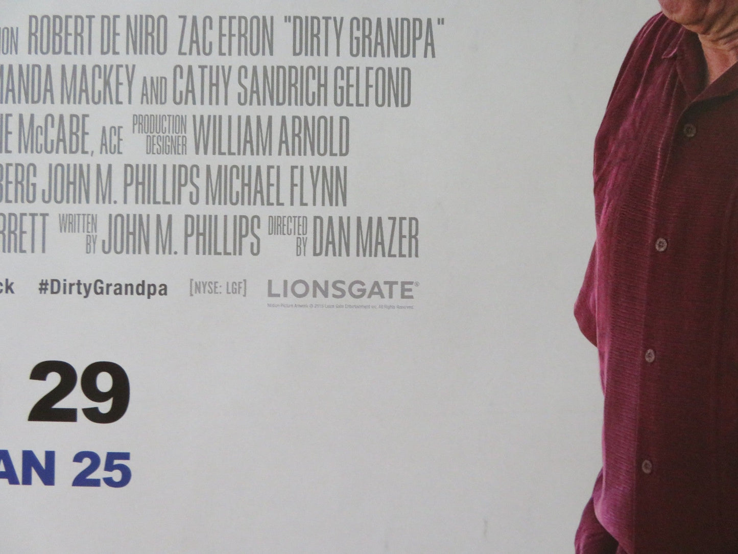 DIRTY GRANDPA UK QUAD ROLLED POSTER ROBERT DE NIRO ZAC EFRON 2016 Rendezvous Cinema Movie posters