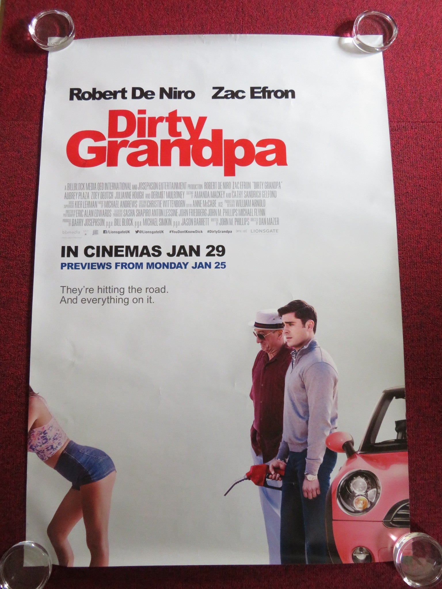 DIRTY GRANDPA US ONE SHEET ROLLED POSTER ROBERT DE NIRO ZAC EFRON 2016 Rendezvous Cinema Movie posters