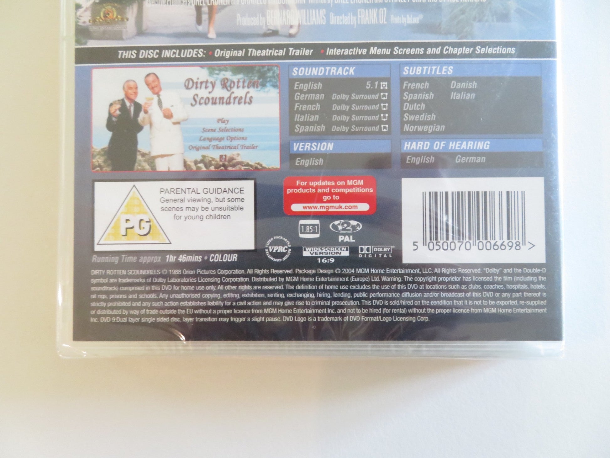 DIRTY ROTTEN SCOUNDRELS (DVD) STEVE MARTIN MICHAEL CAINE 1988 REGION 2 Rendezvous Cinema Movie posters