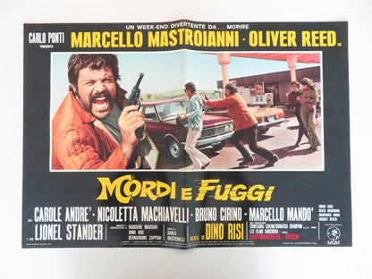 DIRTY WEEKEND - A ITALIAN FOTOBUSTA POSTER OLIVER REED MARCELLO MASTROIANNI 1973 Rendezvous Cinema Movie posters
