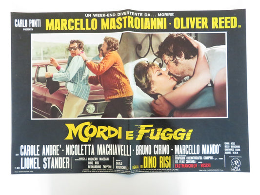 DIRTY WEEKEND - I ITALIAN FOTOBUSTA POSTER OLIVER REED MARCELLO MASTROIANNI 1973 Rendezvous Cinema Movie posters