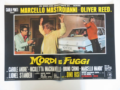 DIRTY WEEKEND - J ITALIAN FOTOBUSTA POSTER OLIVER REED MARCELLO MASTROIANNI 1973 Rendezvous Cinema Movie posters
