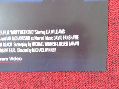 DIRTY WEEKEND VHS VIDEO POSTER MICHAEL WINNER RUFUS SEWELL 1993 Rendezvous Cinema Movie posters