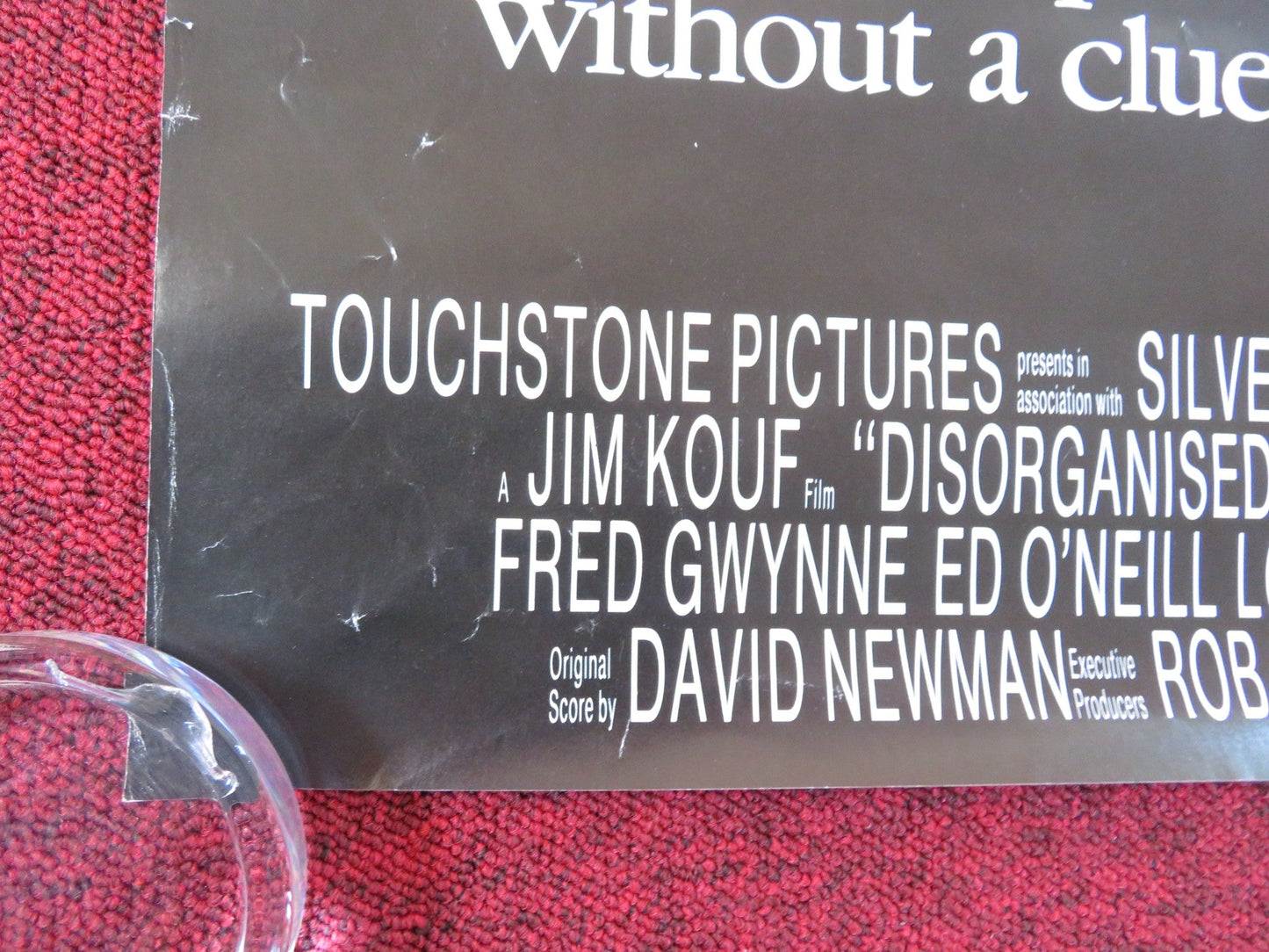 DISORGANIZED CRIME VHS VIDEO POSTER ROLLED HOYT AXTON LOU DIAMOND PHILLIPS 1989 Rendezvous Cinema Movie posters