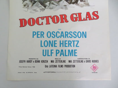 DOCTOR GLAS ITALIAN LOCANDINA POSTER PER OSCARSSON LONE HERTZ 1968 Movie posters