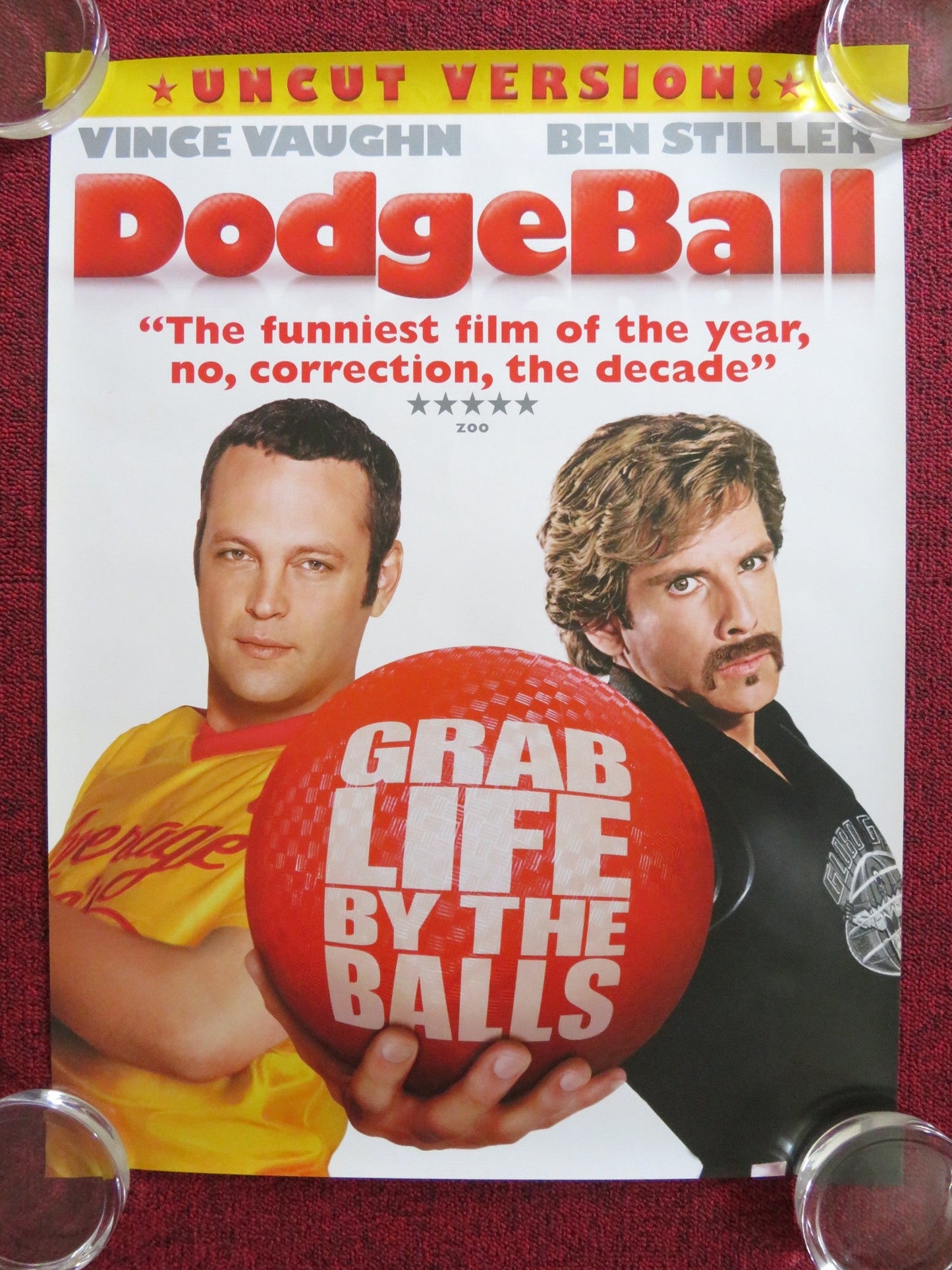 DODGEBALL: A TRUE UNDERDOG STORY VHS VIDEO POSTER VINCE VAUGHN BEN STILLER 2004 Rendezvous Cinema Movie posters