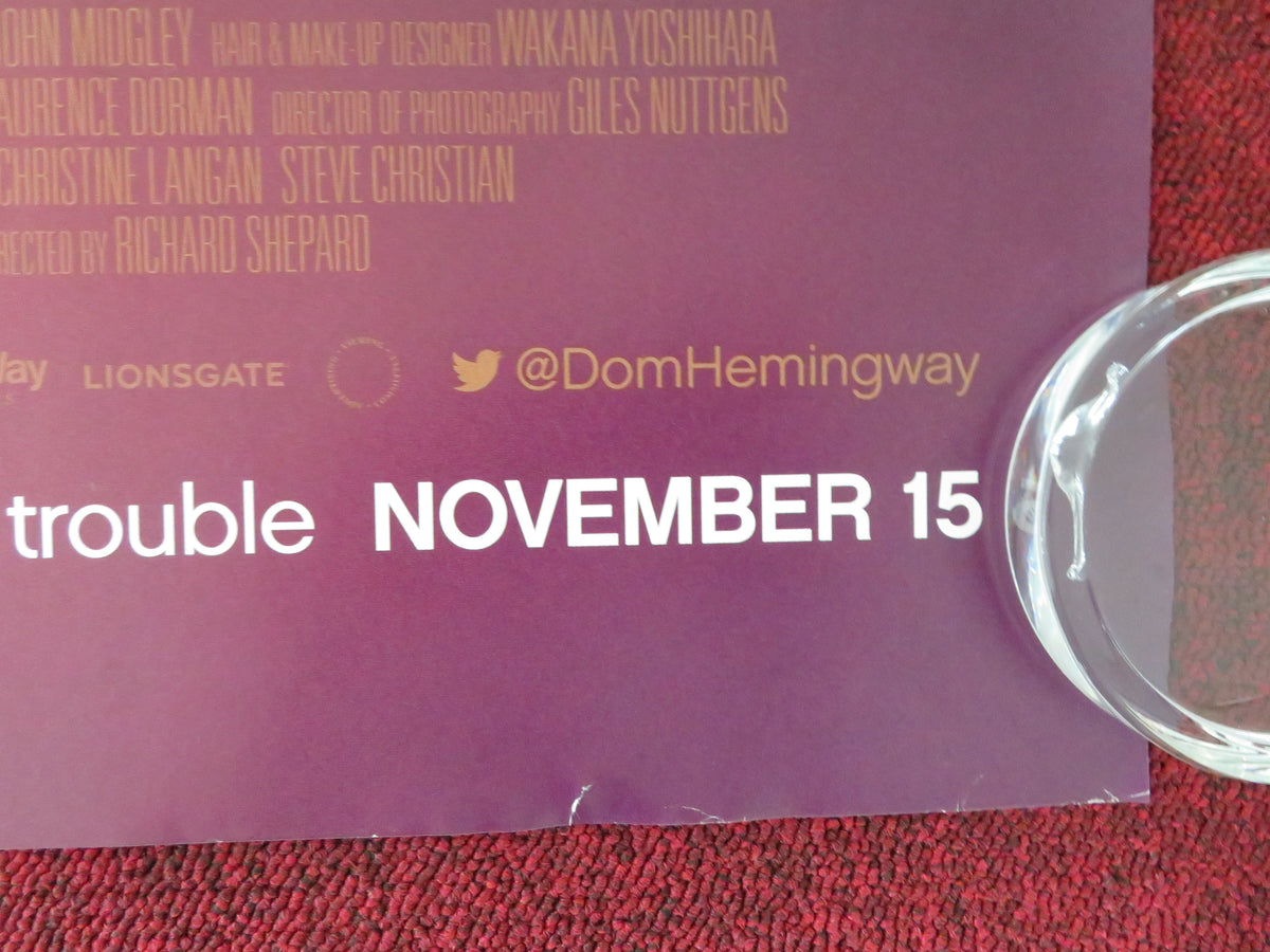 Dom Hemingway UK Quad Rolled Poster Jude Law Richard E. Grant 2013 Movie posters