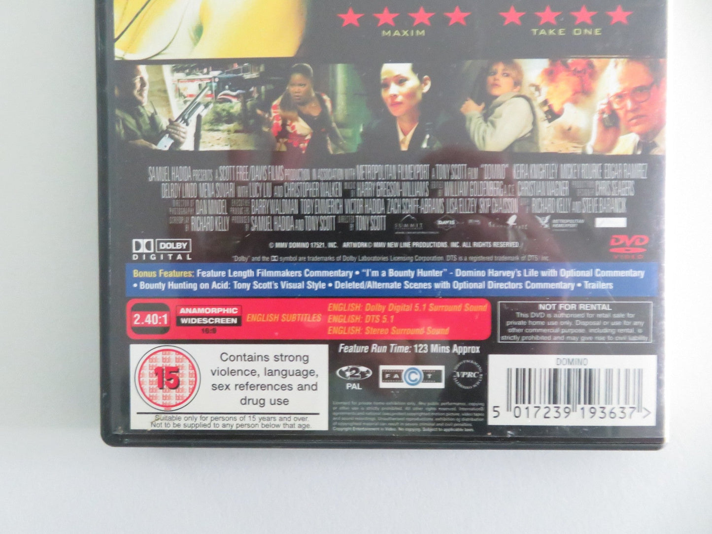 Domino (DVD) Keira Knightley Mickey Rourke 2005 Region 2 Movie posters