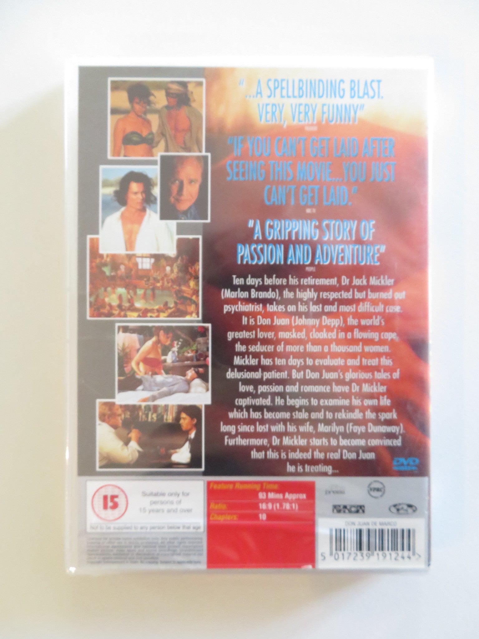 DON JUAN DEMARCO (DVD) JOHNNY DEPP MARLON BRANDO 1994 REGION 2 Rendezvous Cinema Movie posters