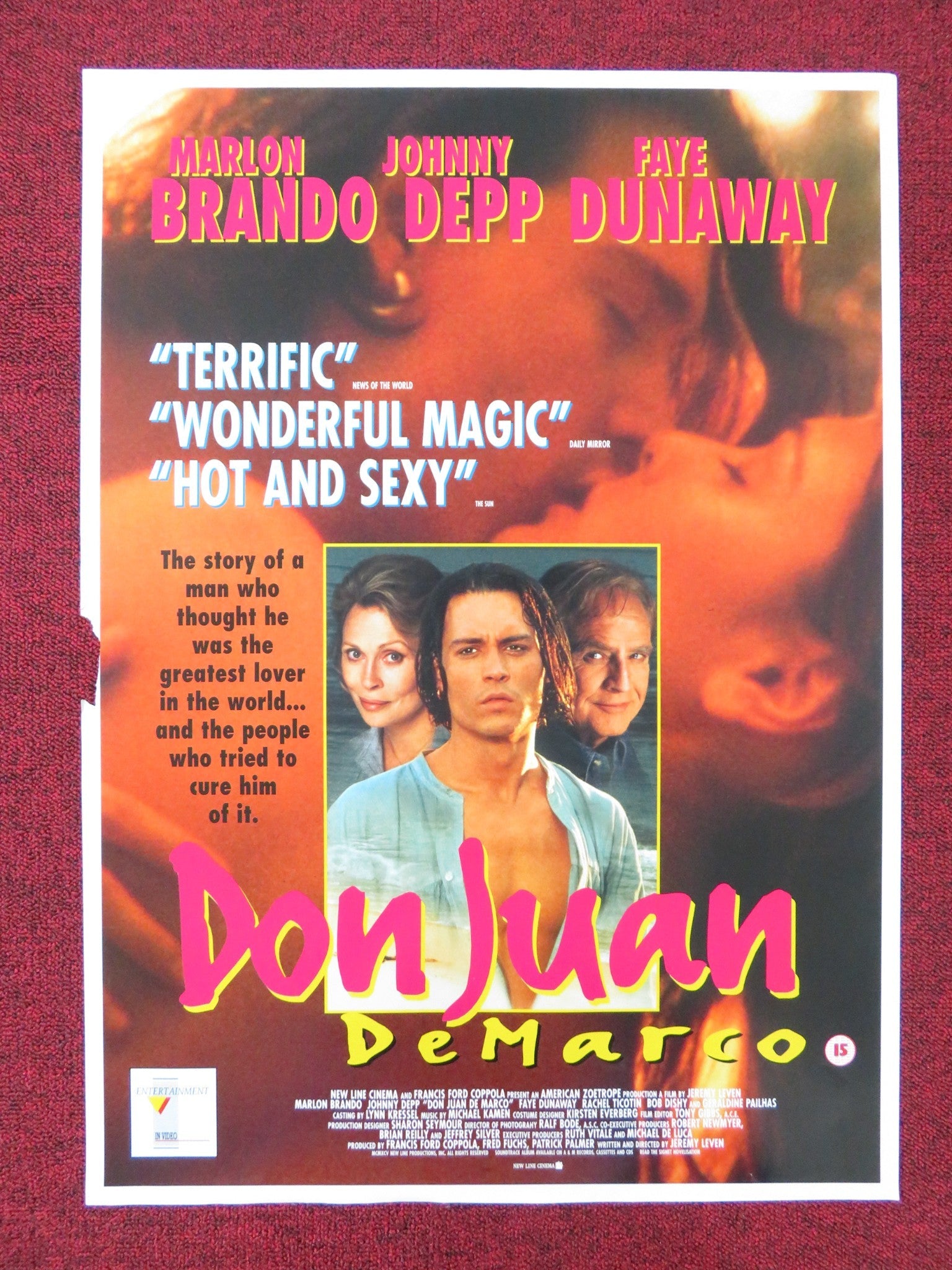 DON JUAN DEMARCO VHS POSTER ROLLED JOHNNY DEPP MARLON BRANDO 1994 Rendezvous Cinema Movie posters
