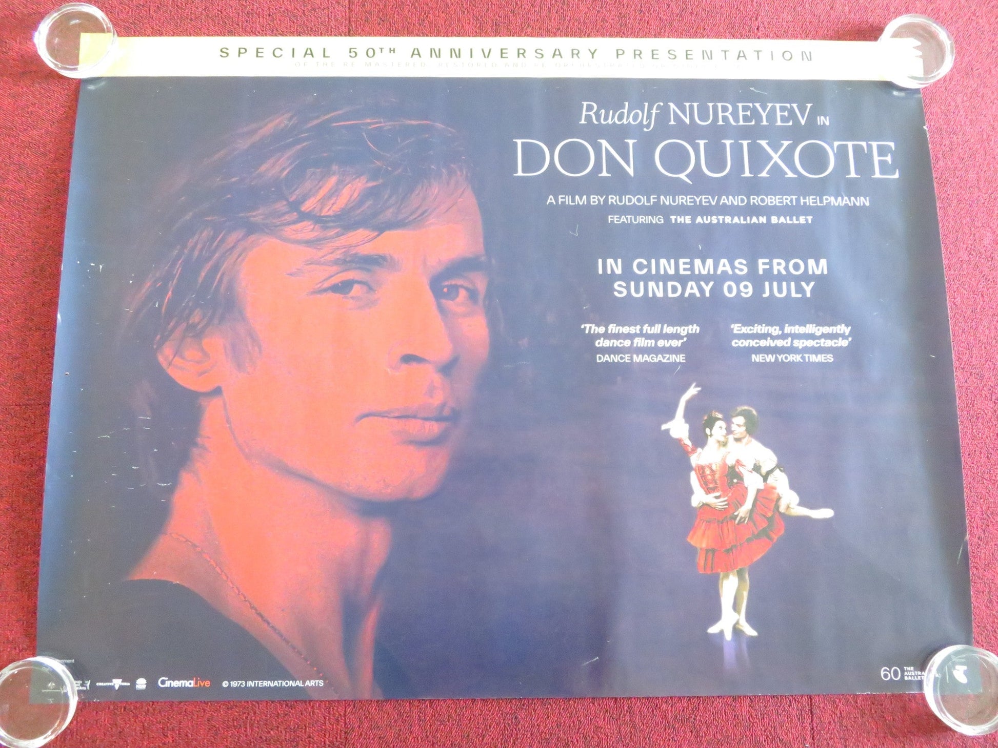DON QUIXOTE 50TH ANNIVERSARY UK QUAD ROLLED POSTER RUDOLF NUREYEV 2023 Rendezvous Cinema Movie posters