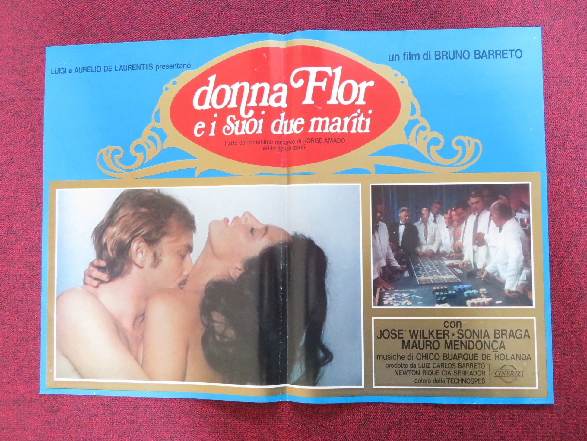 DONA FLOR AND HER TWO HUSBANDS - B ITALIAN FOTOBUSTA POSTER JOSE WILKER 1978 Rendezvous Cinema Movie posters