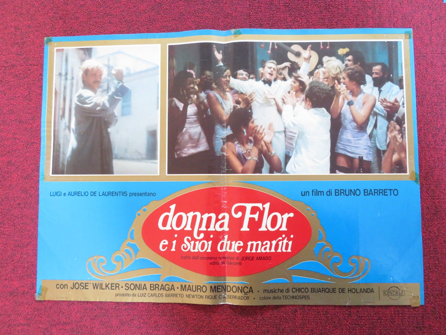 DONA FLOR AND HER TWO HUSBANDS - D ITALIAN FOTOBUSTA POSTER JOSE WILKER 1978 Rendezvous Cinema Movie posters