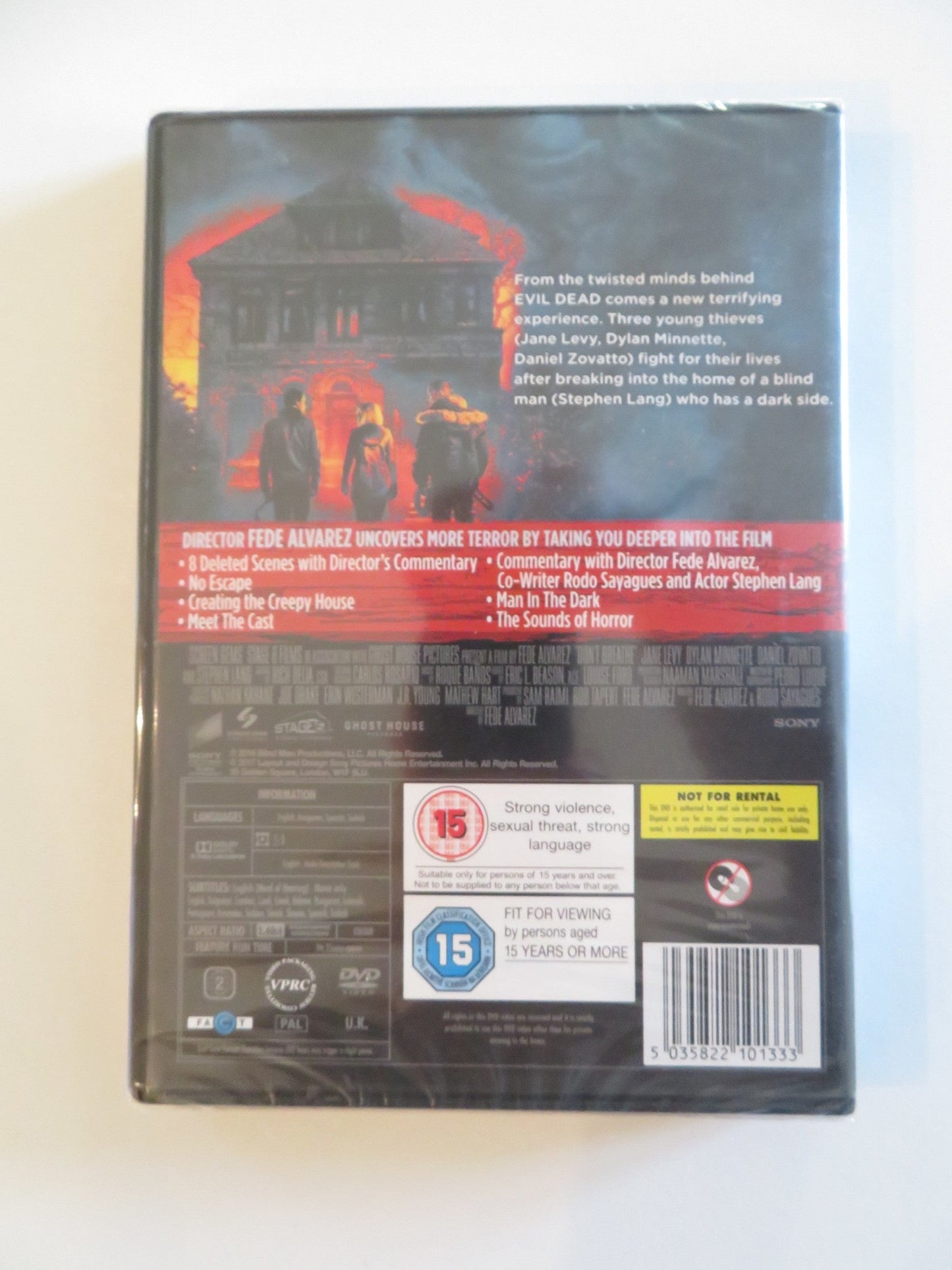 DON'T BREATHE (DVD) STEPHEN LANG JANE LEVY 2016 REGION 2 Rendezvous Cinema Movie posters