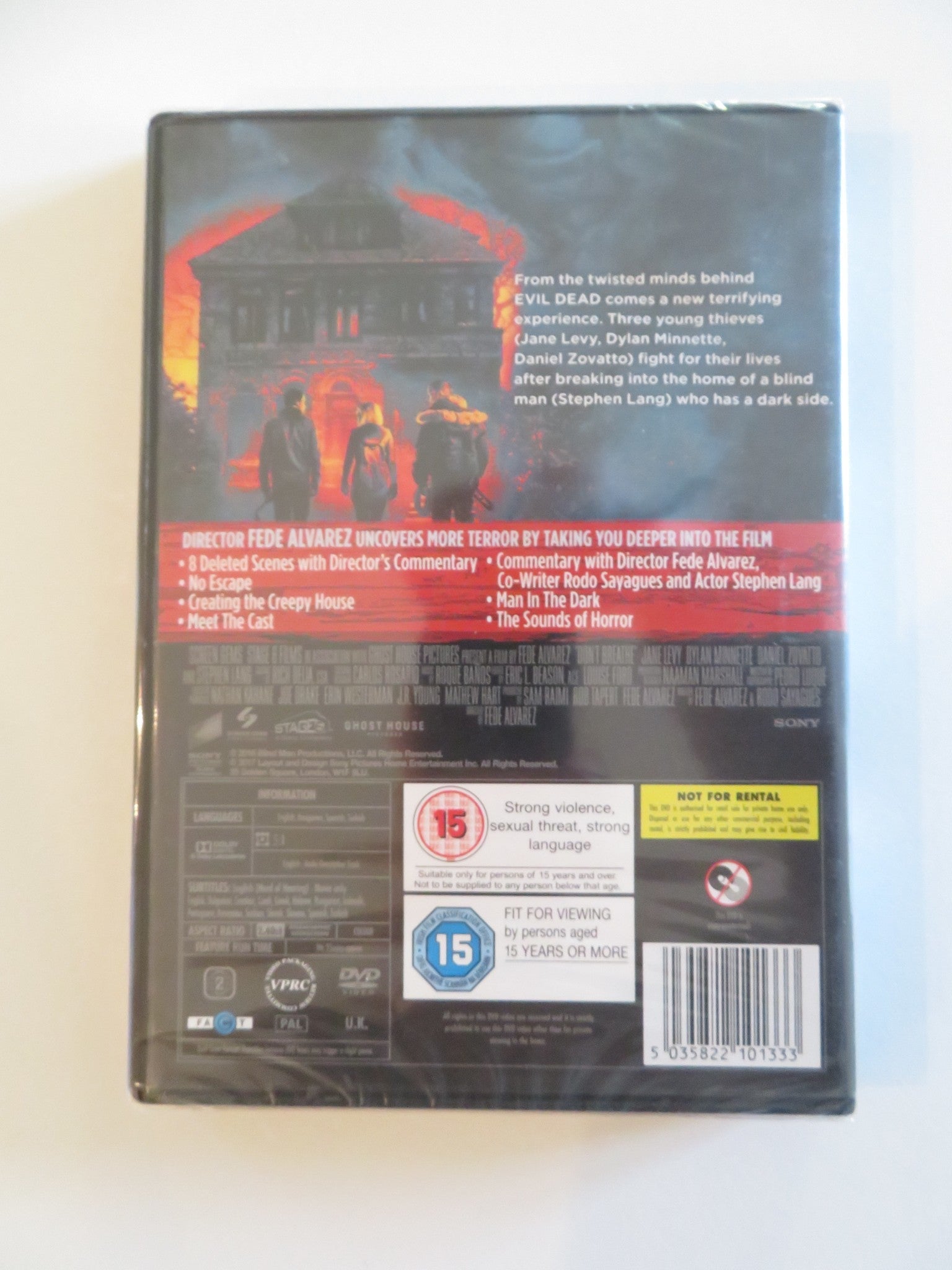 DON'T BREATHE (DVD) STEPHEN LANG JANE LEVY 2016 REGION 2 Rendezvous Cinema Movie posters