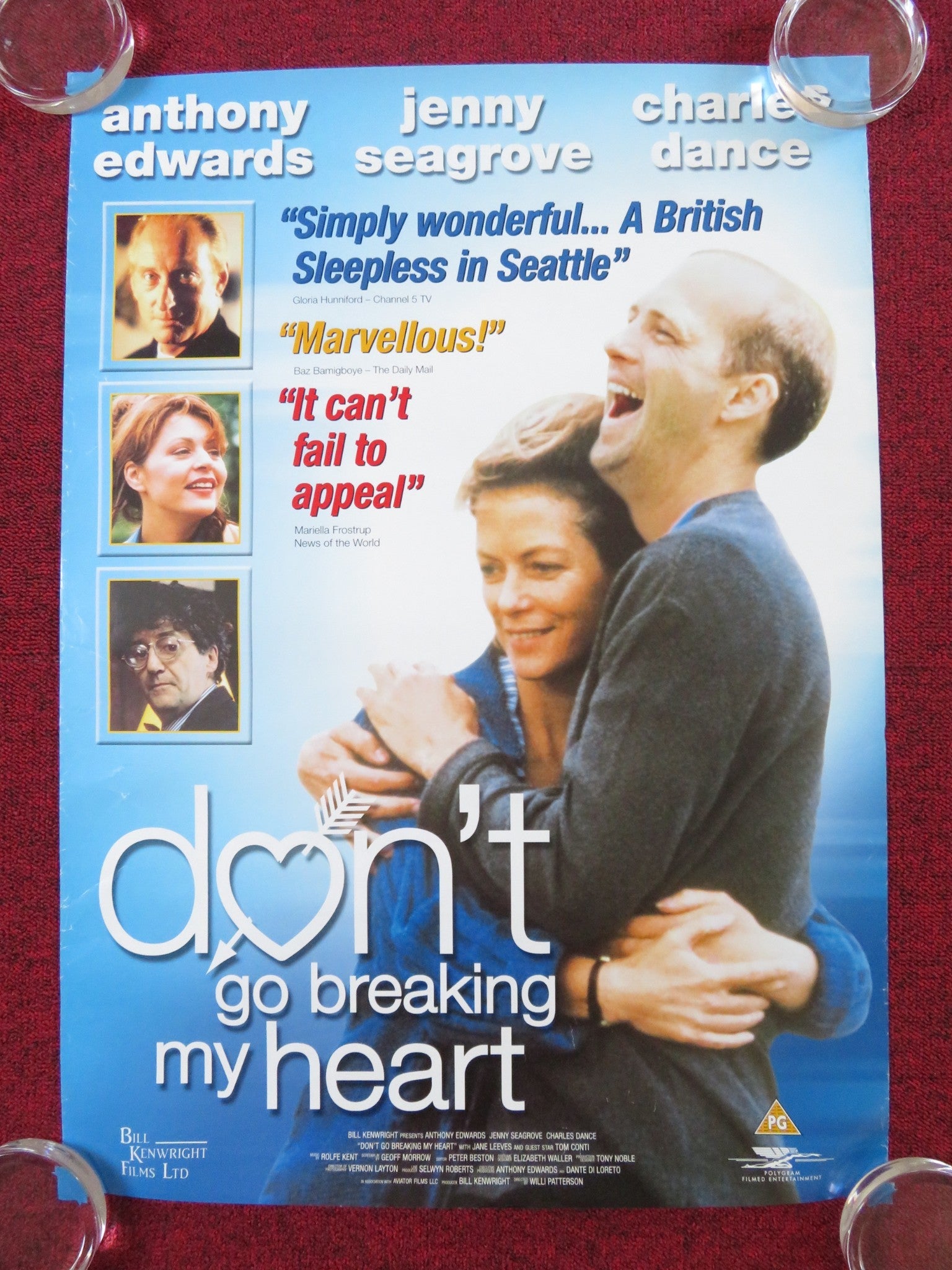 DON'T GO BREAKING MY HEART VHS VIDEO POSTER ROLLED ANTHONY EDWARDS 1999 Rendezvous Cinema Movie posters