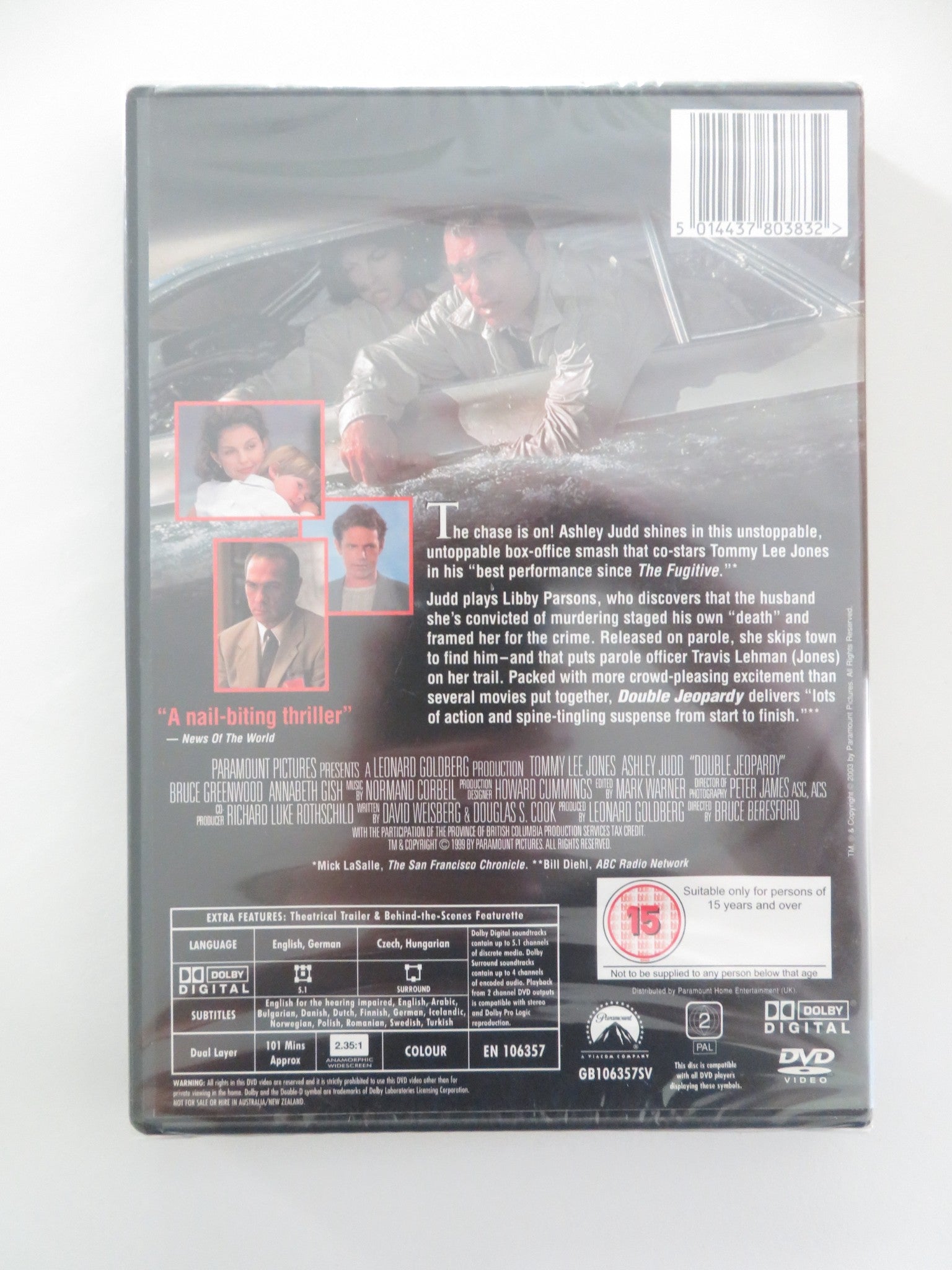 DOUBLE JEOPARDY (DVD) TOMMY LEE JONES ASHLEY JUDD 1999 REGION 2 Movie posters