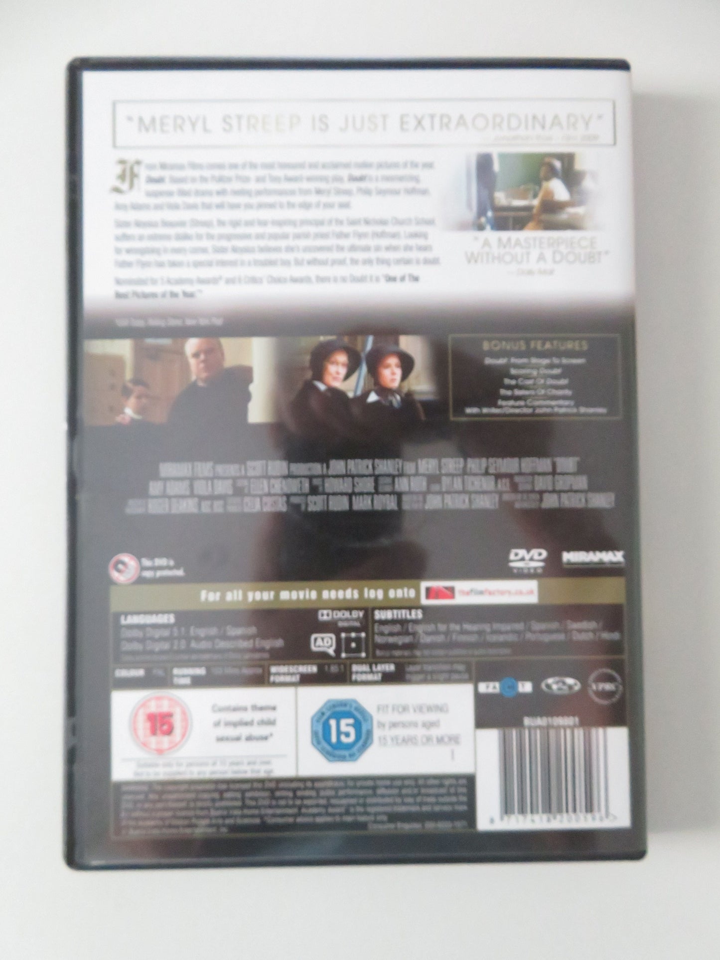 Doubt (DVD) Meryl Streep Philip Seymour Hoffman Amy Adams 2008 Region 2 Movie posters