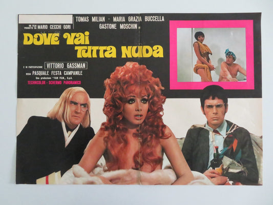 Dove Vai Tutta Nuda? Italian Fotobusta Poster Milian Maria Grazia Buccella 1969 Movie posters