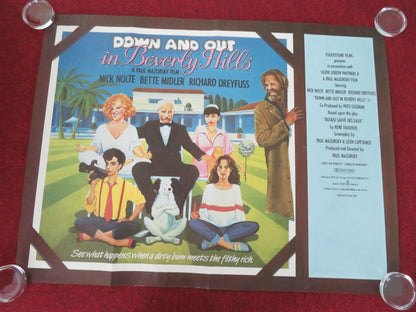 Down and Out in Beverly Hills UK Quad Rolled Poster Richard Dreyfuss 1986 Movie posters