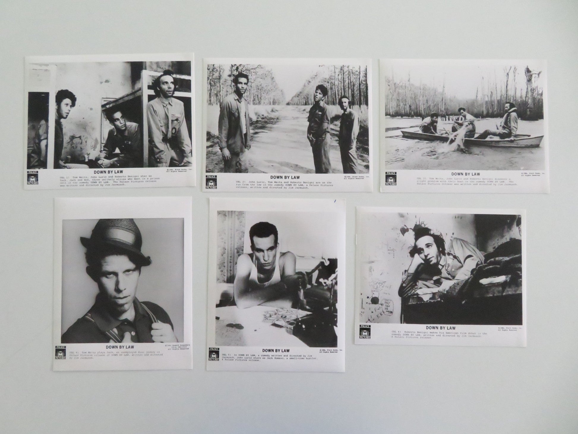 DOWN BY LAW MOVIE STILL PHOTO LOT OF 6 TOM WAITS JOHN LURIE 1986 Movie posters